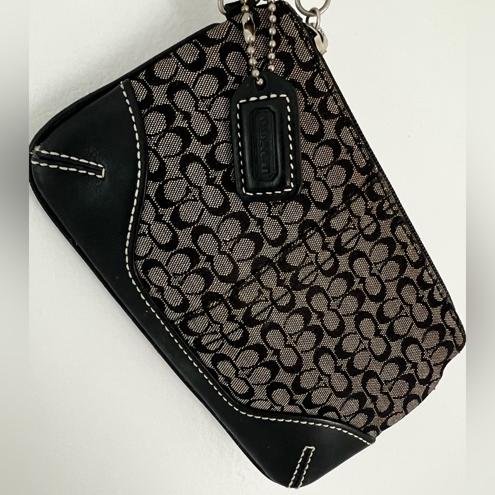 Coach Black Signature Wristlet